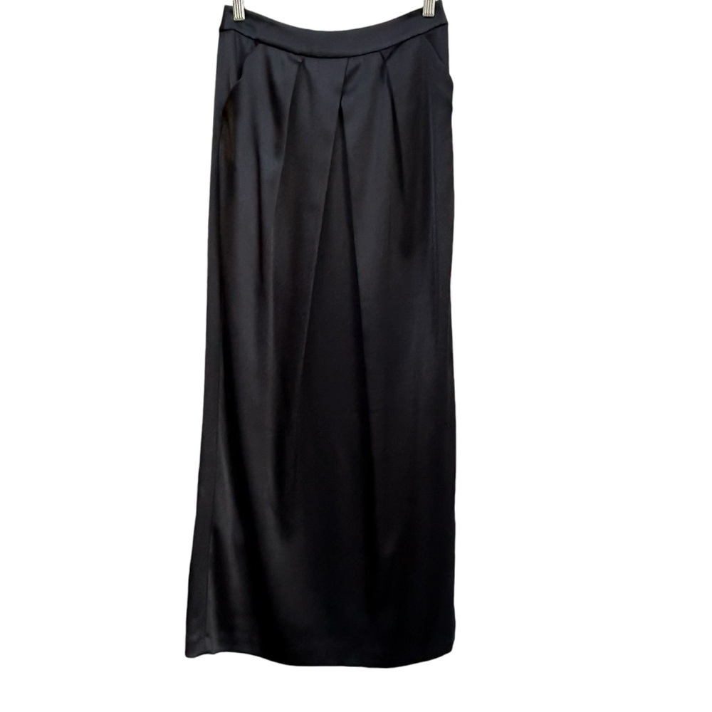 St. John Couture Liquid Satin Maxi Skirt Sz 2 Back Slit Packets QuietLuxury - Picture 16 of 16